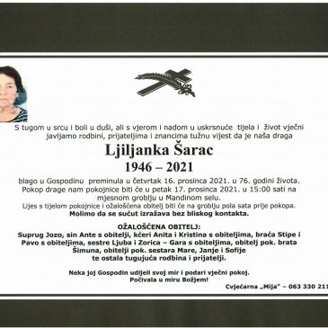 PREMINULA JE LJILJA ŠARAC