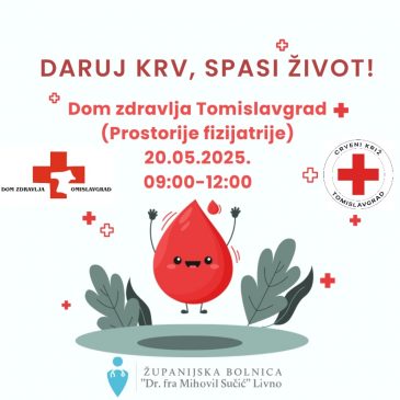 NAJAVA: Dobrovoljno darivanje krvi “DARUJ KRV, SPASI ŽIVOT“