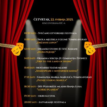 FESTIVAL SREDNJOŠKOLSKOG TEATRA BiH PONOVNO U TOMISLAVGRADU