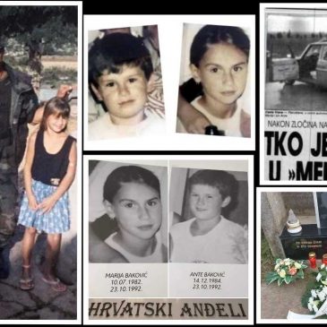 ZLOČIN BEZ KAZNE: U spomen na djecu Mariju i Antu i oca Ivana Bakovića, ubijene 23. listopada 1992.