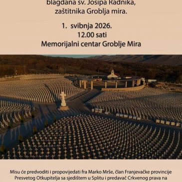 NAJAVA: Sveta misa na Groblju mira 1. svibnja