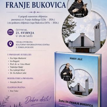 NAJAVA: Predstavljanje knjige “Župa sv. Franje Bukovica”