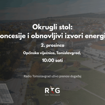 RTG: Okrugli stol na temu “Koncesije i obnovljivi izvori energije” (2. 12.)