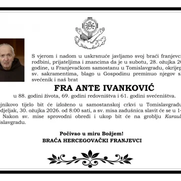 Preminuo fra Ante Ivanković