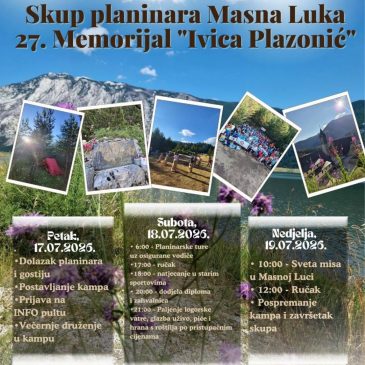 NAJAVA: 27. memorijalni skup planinara “Ivica Plazonić” Blidinje 2026.
