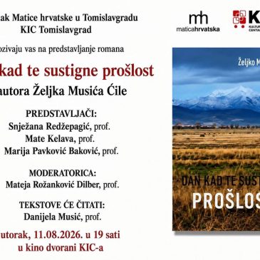NAJAVA: Predstavljanje knjige “Dan kada te sustigne prošlost” autora Željka Musića Ćile