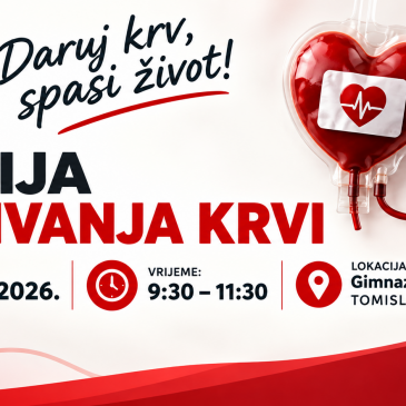 NAJAVA: Akcija dobrovoljnog darivanja krvi u Gimnaziji 19. listopada