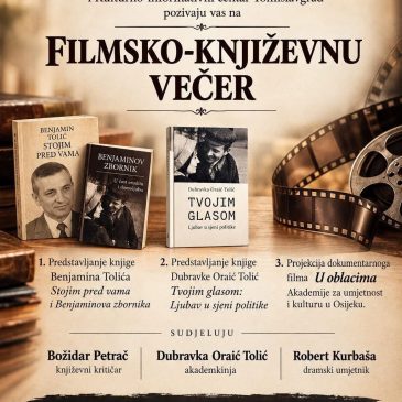 NAJAVA: Filmsko-književna večer u Tomislavgradu: knjiga, književnost i film u središtu kulturnog susreta